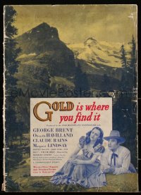 2f0257 GOLD IS WHERE YOU FIND IT pressbook 1938 George Brent & Olivia de Havilland, very rare!