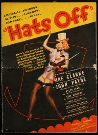 2f0263 HATS OFF pressbook 1936 Mae Clarke, first written by Sam Fuller, die-cut cover, ultra rare!