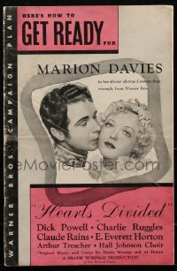 2f0265 HEARTS DIVIDED pressbook 1936 Marion Davies & Dick Powell all-star triumph, ultra rare!