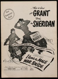 2f0274 I WAS A MALE WAR BRIDE pressbook 1949 cross-dresser Cary Grant & Ann Sheridan on motorcycle!