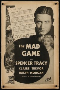 2f0295 MAD GAME pressbook 1934 pretty reporter Claire Trevor & bootlegger Spencer Tracy, ultra rare!