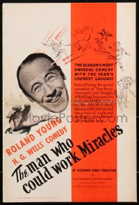 2f0298 MAN WHO COULD WORK MIRACLES pressbook 1937 H.G. Wells comedy classic starring Roland Young!