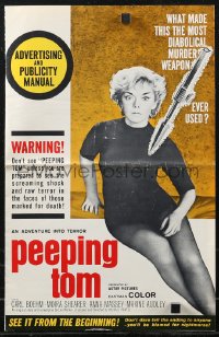 2f0426 PEEPING TOM pressbook 1962 Michael Powell English voyeur classic, diabolocal murder weapon!