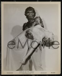 2f1705 MONSTER ON THE CAMPUS 4 8x10 stills 1958 Jack Arnold, w/ close up of creature carrying girl!