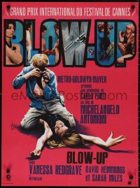 2g0597 BLOW-UP French 23x31 R1970s Antonioni, art of David Hemmings & sexy model Verushka by Kerfyser