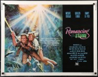 2g0937 ROMANCING THE STONE int'l 1/2sh 1984 Robert Zemeckis, art of Michael Douglas & Kathleen Turner!