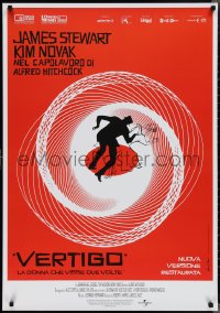 2g0411 VERTIGO Italian 1sh R2019 Alfred Hitchcock classic, cool artwork by Saul Bass!