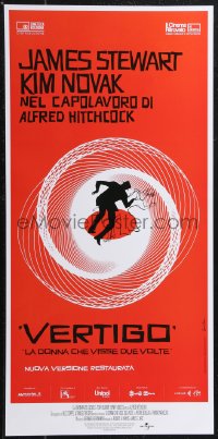 2g0457 VERTIGO Italian locandina R2019 Alfred Hitchcock classic, cool artwork by Saul Bass!