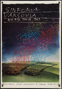 2g0700 WARSAW SYMPHONY Polish 26x38 1987 really cool rare Saul Bass musical artwork!