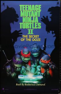 2g1448 TEENAGE MUTANT NINJA TURTLES II 25x39 1sh 1991 Secret of the Ooze, borderless design!