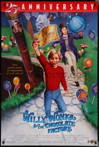 2g1490 WILLY WONKA & THE CHOCOLATE FACTORY 1sh R1996 Gene Wilder, it's scrumdidilyumptious!