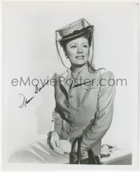 2j0265 IRENE DUNNE signed 8x10 REPRO photo 1980s beautiful seated portrait wearing veiled hat!