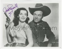 2j0279 JANE RUSSELL signed 8x10 REPRO still 1980s great portrait with Bob Hope in The Paleface!