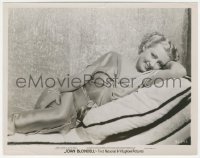 2j1786 JOAN BLONDELL 8x10.25 still 1937 close portrait laying down & smiling in sexy satin dress!