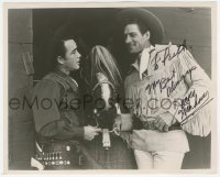 2j0287 JOCK MAHONEY signed 8x10 REPRO still 1980s great close up in cowboy outfit by horse!