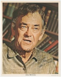 2j0130 JOHN MCINTIRE signed color 8x10 REPRO photo 1981 head & shoulders close up by bookshelf!