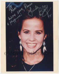 2j0302 LINDA BLAIR signed 8x10 REPRO color photo 1994 great smiling portrait of the Exorcist star!