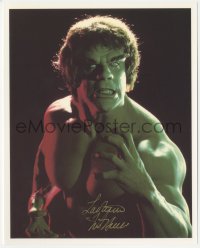 2j0133 LOU FERRIGNO signed color 8x10 REPRO photo 2000s best portrait as The Incredible Hulk!