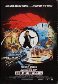 2j1135 LIVING DAYLIGHTS English 1sh 1987 Timothy Dalton as James Bond, art montage by Brian Bysouth!