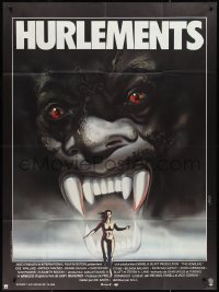 2j0446 HOWLING French 1p 1981 Joe Dante, cool art of screaming female tranforming into a werewolf!