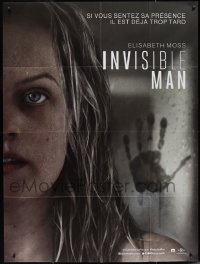 2j0448 INVISIBLE MAN teaser French 1p 2020 creepy handprint behind Elisabeth Moss, H.G. Wells!