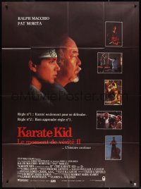 2j0451 KARATE KID PART II French 1p 1986 great profile of Pat Morita as Mr. Miyagi & Ralph Macchio!