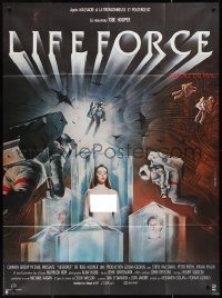 2j0457 LIFEFORCE French 1p 1985 Tobe Hooper space vampires, cool different art by Gilbert Raffin!