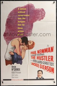 2j1100 HUSTLER 1sh 1961 pool pros Paul Newman & Jackie Gleason, plus sexy Piper Laurie!