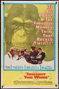 2j1106 INHERIT THE WIND style B 1sh 1960 Spencer Tracy as Darrow, Fredric March, Scopes trial!