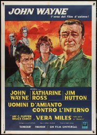 2j0525 HELLFIGHTERS Italian 1p 1969 John Wayne as fireman Red Adair, Katharine Ross, different art!