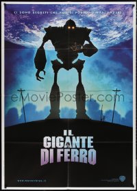 2j0529 IRON GIANT Italian 1p 1999 animated modern classic, cool cartoon robot artwork!