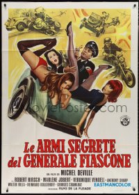 2j0841 KISS ME GENERAL Italian 1p 1974 art of Nazi officer in sidecar with half-naked women!