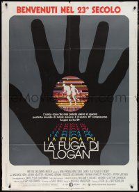 2j0537 LOGAN'S RUN Italian 1p 1976 art of Michael York & Jenny Agutter, cool different artwork!