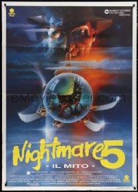 2j0555 NIGHTMARE ON ELM STREET 5 Italian 1p 1989 cool art of Freddy Jr. by Matthew Peak!