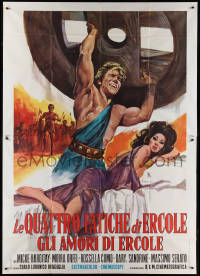 2j0845 HERCULES & THE HYDRA Italian 2p R1970s art of Hargitay & Moira Orfei, but no Jayne Mansfield!