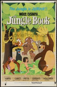 2j1118 JUNGLE BOOK 1sh 1967 Walt Disney cartoon classic, great image of Mowgli & friends!