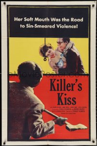 2j1120 KILLER'S KISS 1sh 1955 early Stanley Kubrick noir set in New York's Clip Joint Jungle!