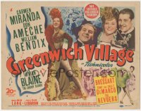 2j1319 GREENWICH VILLAGE TC 1944 sexy Carmen Miranda, Don Ameche, William Bendix, Vivian Blaine