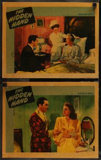 2j1671 HIDDEN HAND 2 LCs 1942 weird Warner Bros horror comedy w/escaped lunatic killer Milton Parsons!