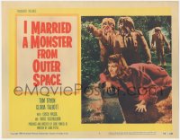 2j1453 I MARRIED A MONSTER FROM OUTER SPACE LC #1 1958 best c/u of Gloria Talbott with 3 monsters!