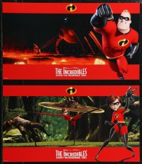 2j0404 INCREDIBLES 8 10x17 LCs 2004 Disney/Pixar animated superhero family, cool widescreen images!