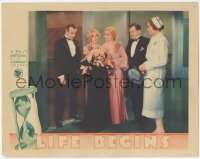 2j1468 LIFE BEGINS LC 1932 Glenda Farrell, Aline MacMahon & Gloria Shea with two men, ultra rare!