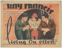 2j1470 LIVING ON VELVET LC 1935 sexy Kay Francis between George Brent & Warren William, ultra rare!