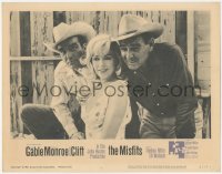 2j1483 MISFITS LC #1 1961 sexy Marilyn Monroe between Clark Gable & Montgomery Clift, John Huston!