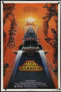 2j1144 MAD MAX 2: THE ROAD WARRIOR 1sh 1982 Mel Gibson in the title role, great art by Commander!