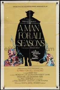 2j1148 MAN FOR ALL SEASONS pre-awards 1sh 1966 different art of Scofield, York & Robert Shaw!