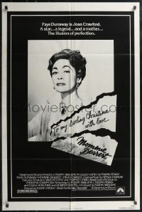 2j1163 MOMMIE DEAREST 1sh 1981 great portrait of Faye Dunaway as legendary actress Joan Crawford!