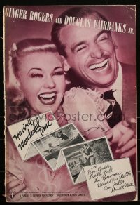 2j0703 HAVING WONDERFUL TIME pressbook 1938 NY typist Ginger Rogers, Douglas Fairbanks Jr., rare!