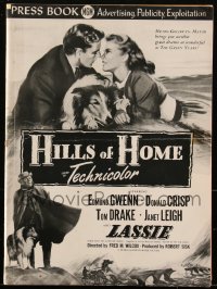 2j0707 HILLS OF HOME pressbook 1948 Lassie the dog, Janet Leigh & Edmund Gwenn, ultra rare!