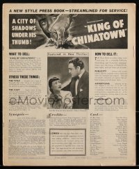 2j0721 KING OF CHINATOWN pressbook 1939 Anna May Wong, Akim Tamiroff, Naish, Toler, Quinn, rare!